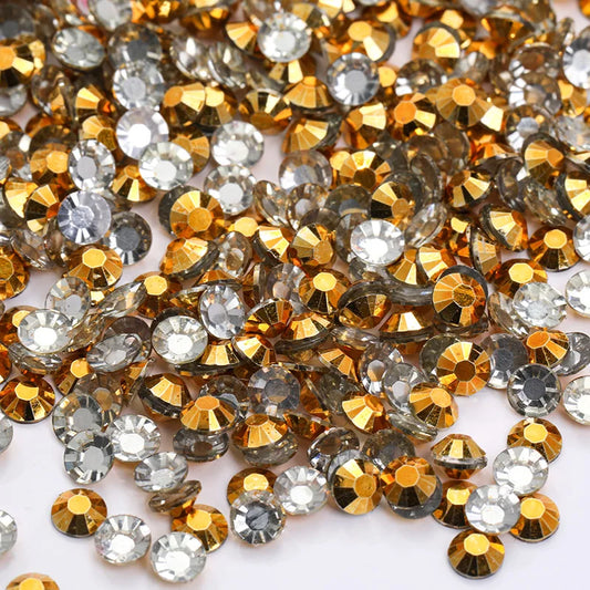 Bulk Gold Glitter Resin Rhinestones