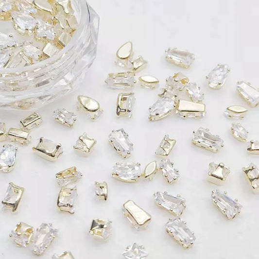 50Pcs Gold/Silver Mini Diamonds for Nails
