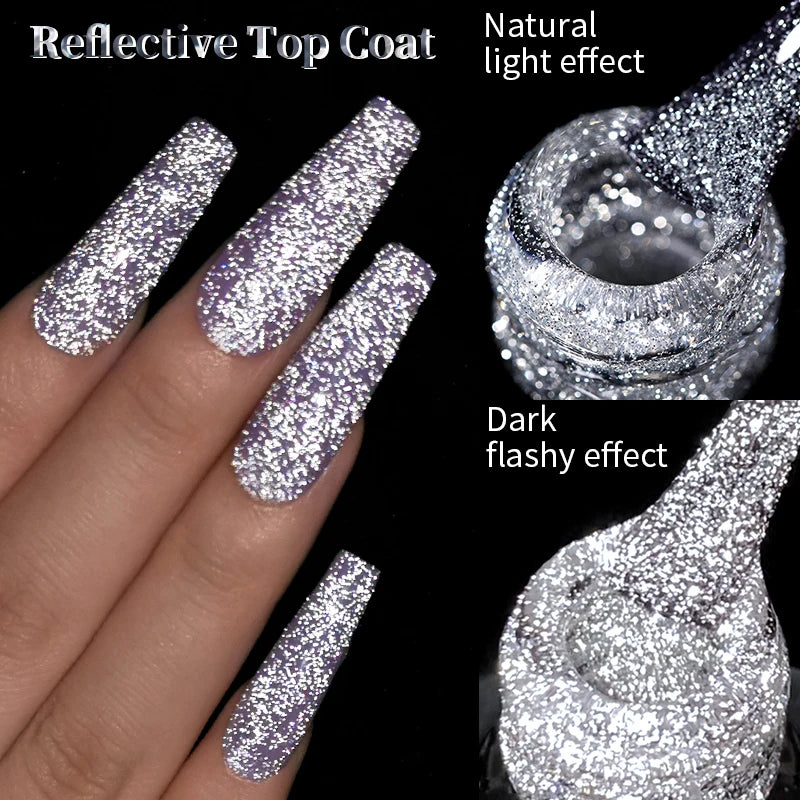 LILYCUTE Reflective Nail Gel Polish - 7ml Iridescent Glitter