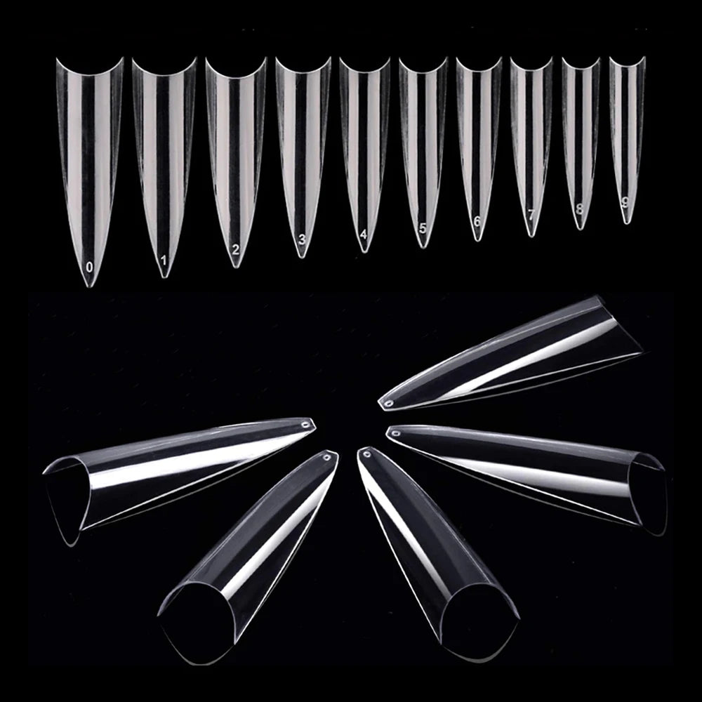 600pcs Acrylic Medium Long Stiletto Nail Tips