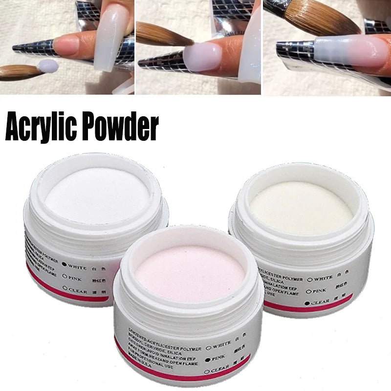 3D Nail Art Acrylic Powder - Clear Pink White