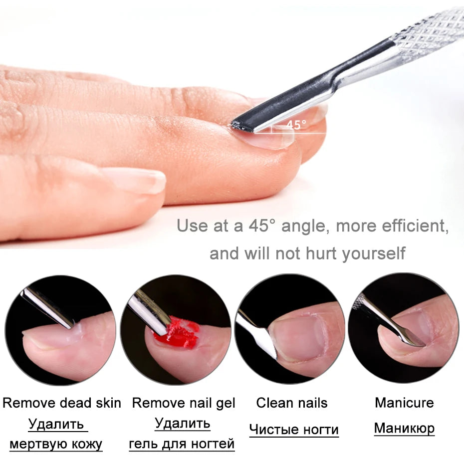 Stainless Steel Cuticle Pusher and Dead Skin Remover