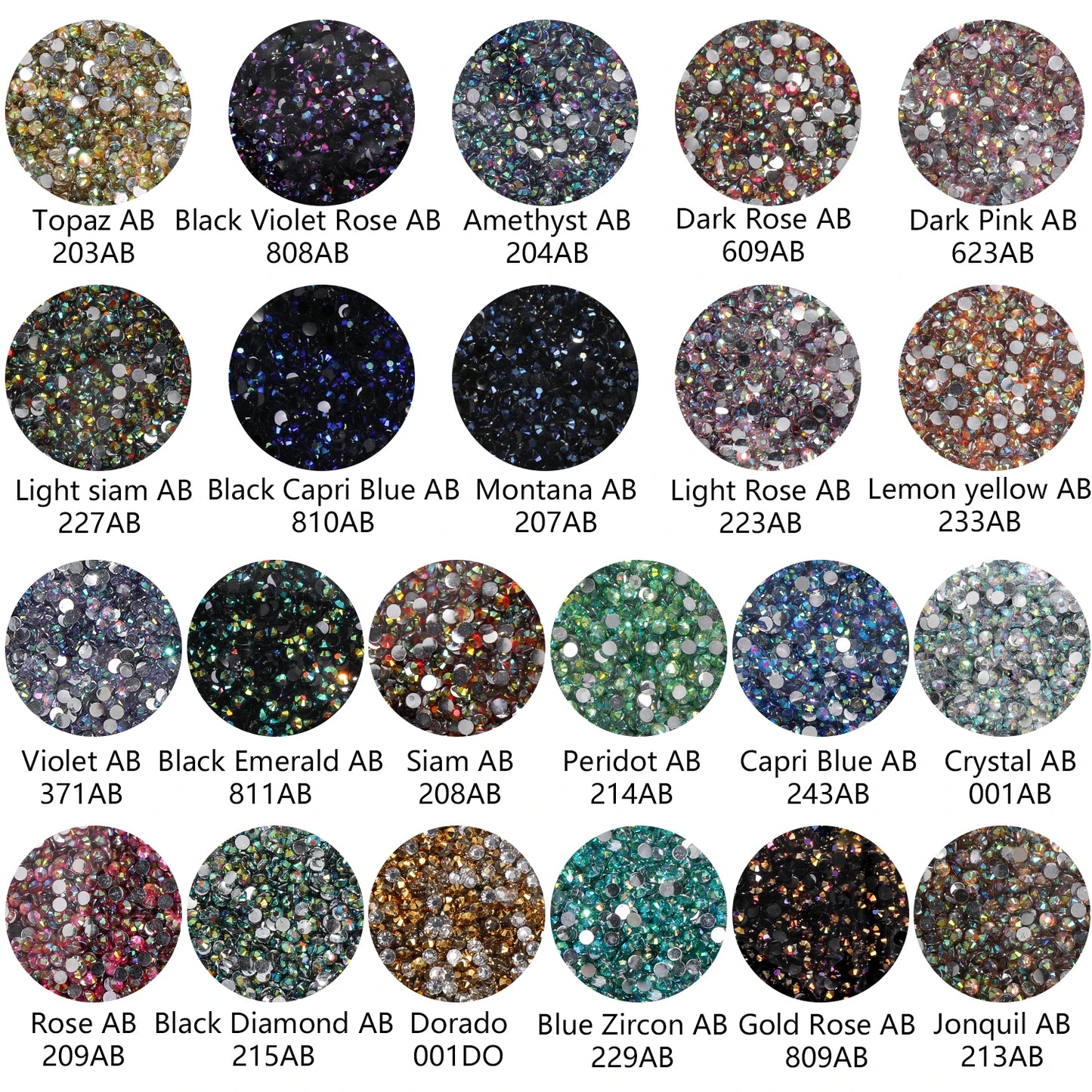 Bulk Gold Glitter Resin Rhinestones