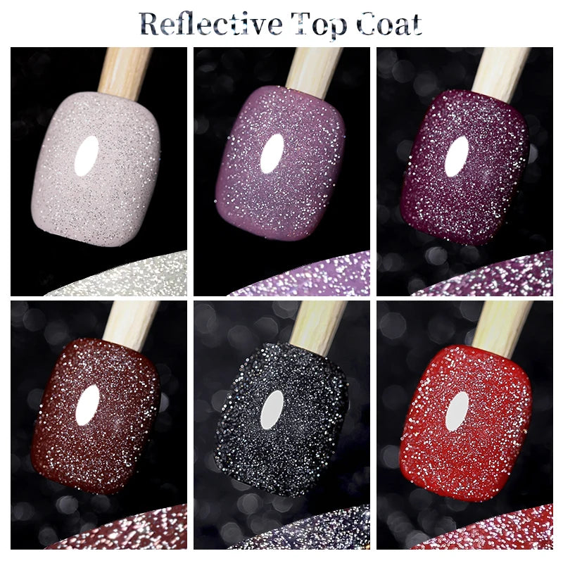 LILYCUTE Reflective Nail Gel Polish - 7ml Iridescent Glitter