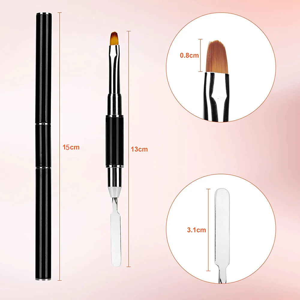 Stainless Steel Dual Ended Poly Gel Brush