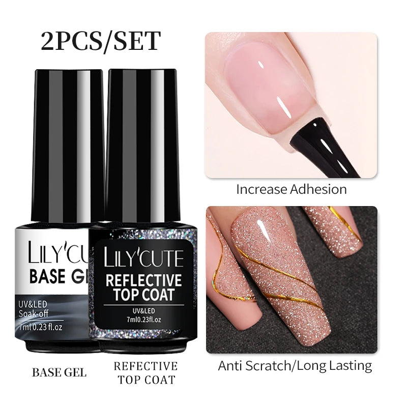 LILYCUTE Reflective Nail Gel Polish - 7ml Iridescent Glitter