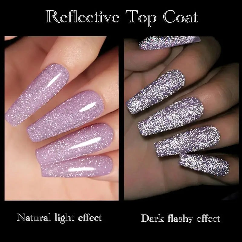 LILYCUTE Reflective Nail Gel Polish - 7ml Iridescent Glitter