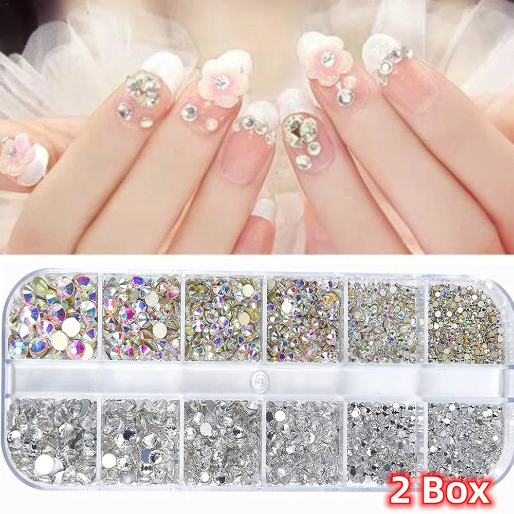 Nail Art Rhinestones Kit 2400pcs - Design Bright Holiday