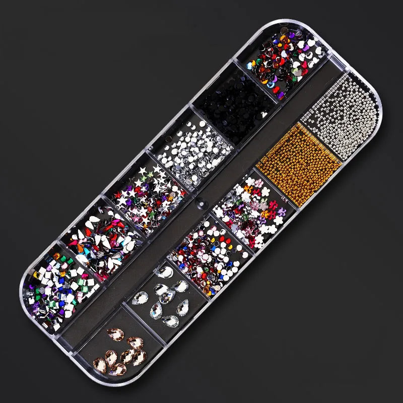 Nail Art Rhinestones Kit 2400pcs - Design Bright Holiday