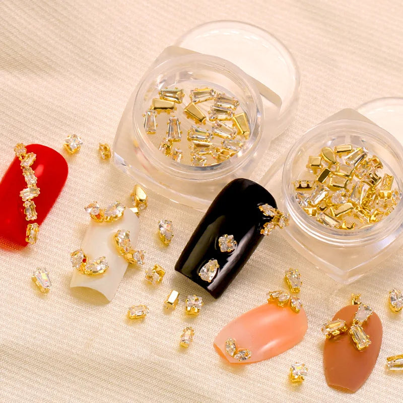 50Pcs Gold/Silver Mini Diamonds for Nails