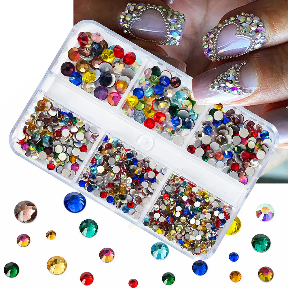 Nail Art Rhinestones Kit 2400pcs - Design Bright Holiday