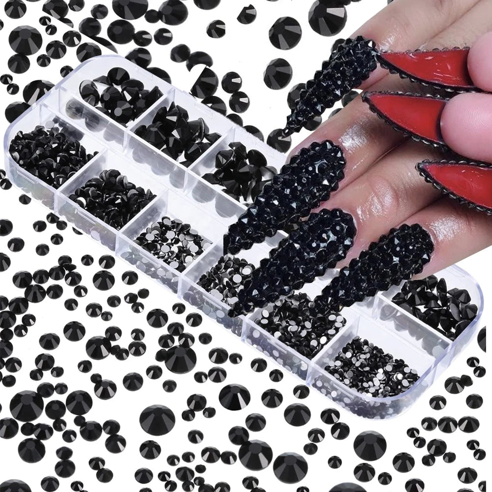 Nail Art Rhinestones Kit 2400pcs - Design Bright Holiday