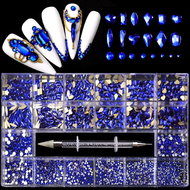 1Box Shiny AB Diamonds Nail Art Rhinestones