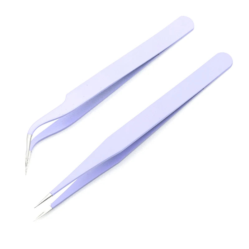 2Pc Stainless Steel Tweezer Set