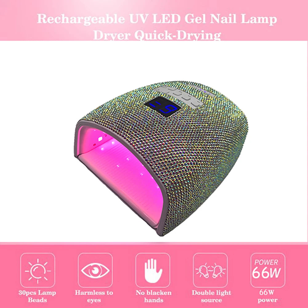 Rechargeable Rhinestone UV LED Nail Lamp