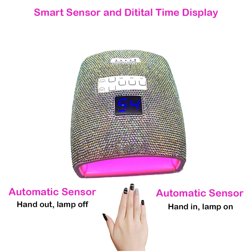 Rechargeable Rhinestone UV LED Nail Lamp