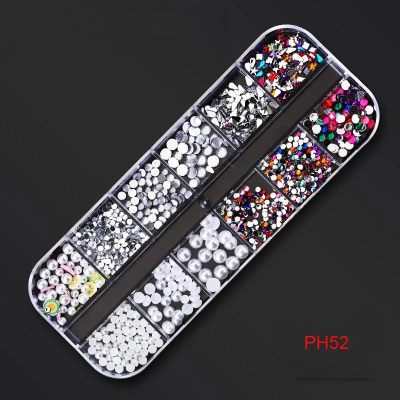 Nail Art Rhinestones Kit 2400pcs - Design Bright Holiday