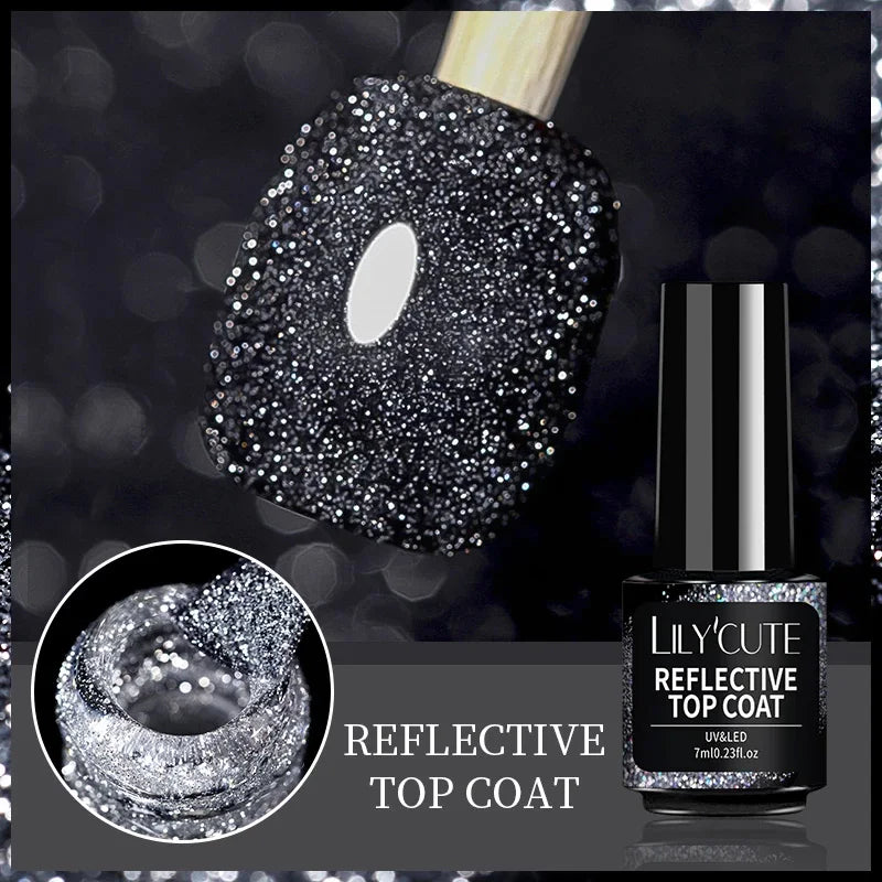 LILYCUTE Reflective Nail Gel Polish - 7ml Iridescent Glitter