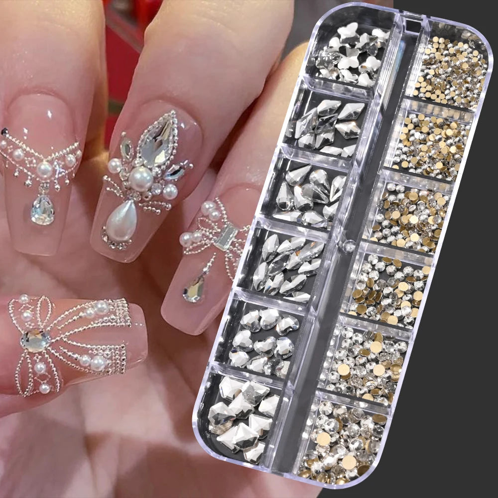 Nail Art Rhinestones Kit 2400pcs - Design Bright Holiday