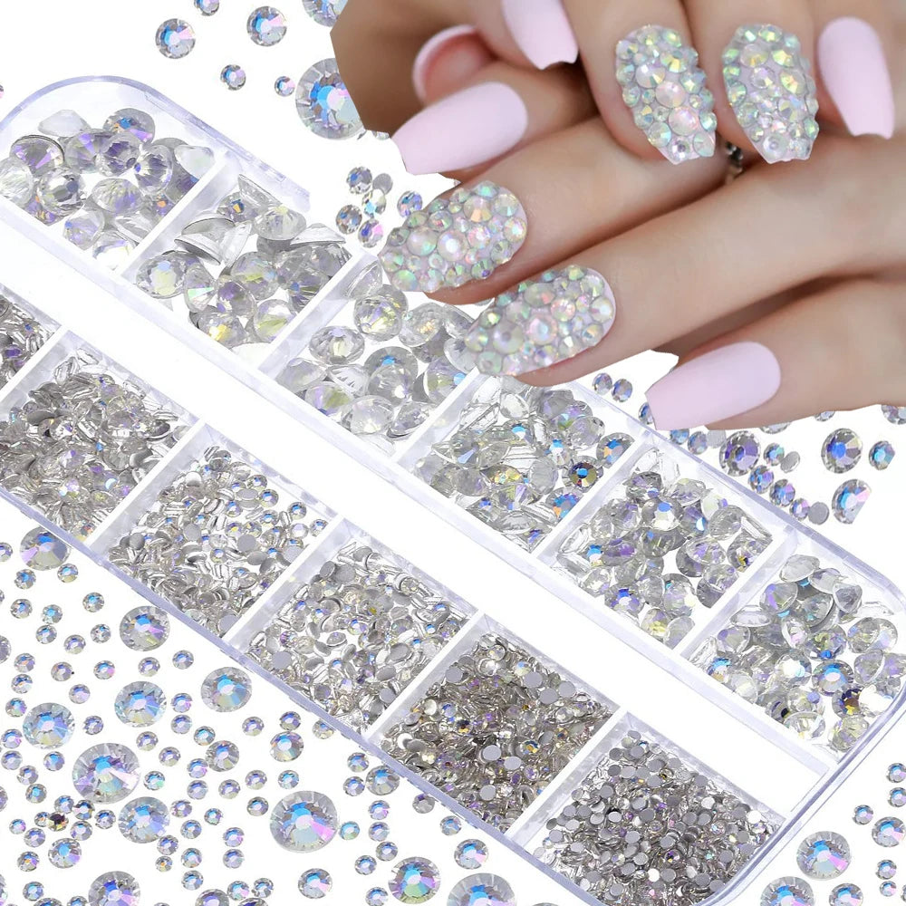 Nail Art Rhinestones Kit 2400pcs - Design Bright Holiday