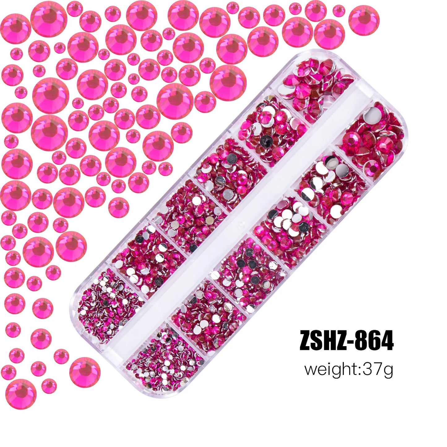 Nail Art Rhinestones Kit 2400pcs - Design Bright Holiday