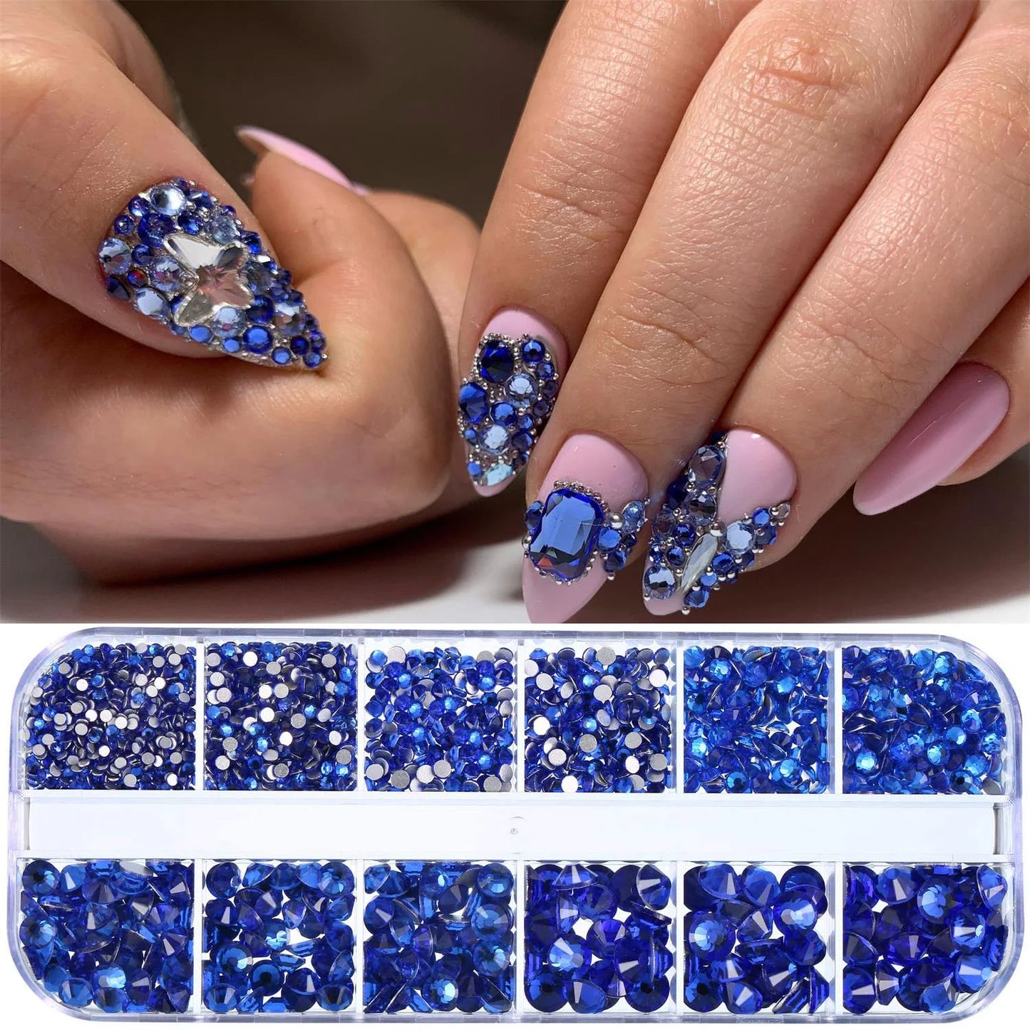 Nail Art Rhinestones Kit 2400pcs - Design Bright Holiday