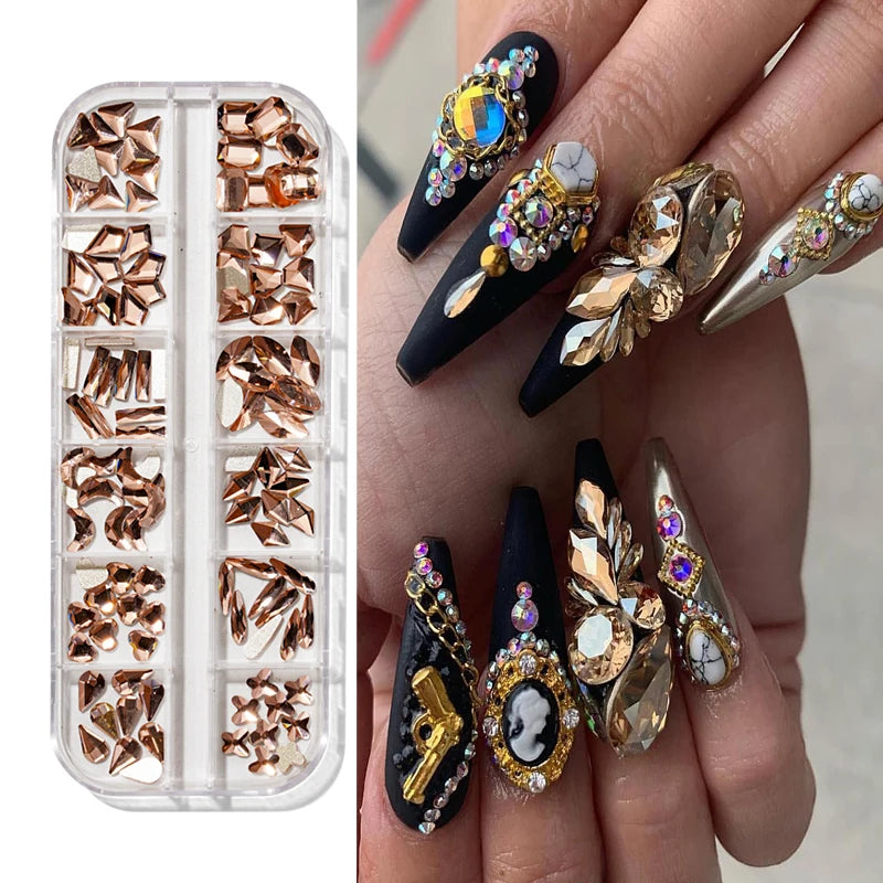 Nail Art Rhinestones Kit 2400pcs - Design Bright Holiday