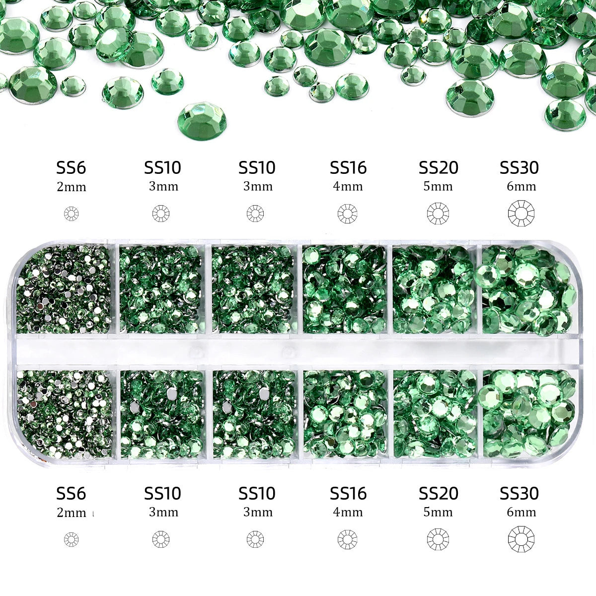 Nail Art Rhinestones Kit 2400pcs - Design Bright Holiday