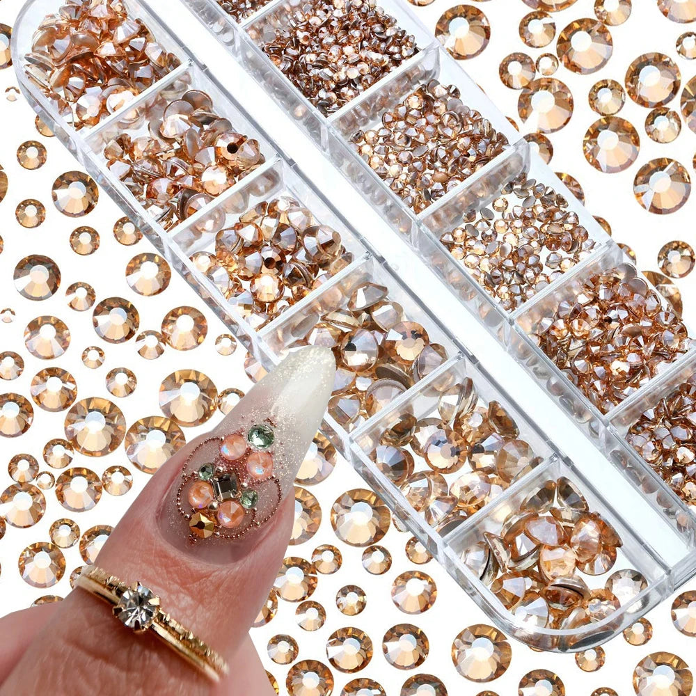 Nail Art Rhinestones Kit 2400pcs - Design Bright Holiday