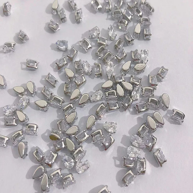 50Pcs Gold/Silver Mini Diamonds for Nails