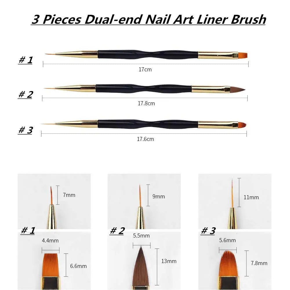 French Stripe Nail Art Liner Brush Set