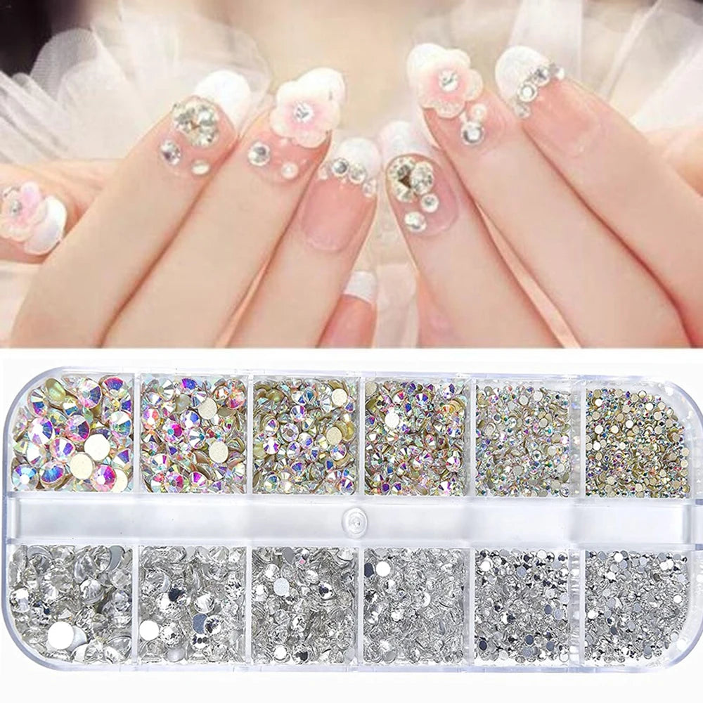 Nail Art Rhinestones Kit 2400pcs - Design Bright Holiday