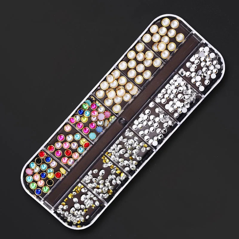 Nail Art Rhinestones Kit 2400pcs - Design Bright Holiday