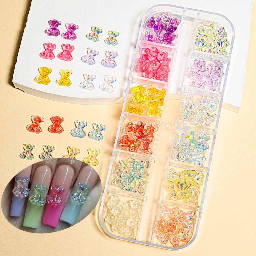 Nail Art Rhinestones Kit 2400pcs - Design Bright Holiday