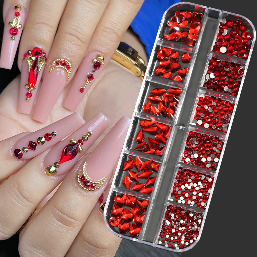 Nail Art Rhinestones Kit 2400pcs - Design Bright Holiday