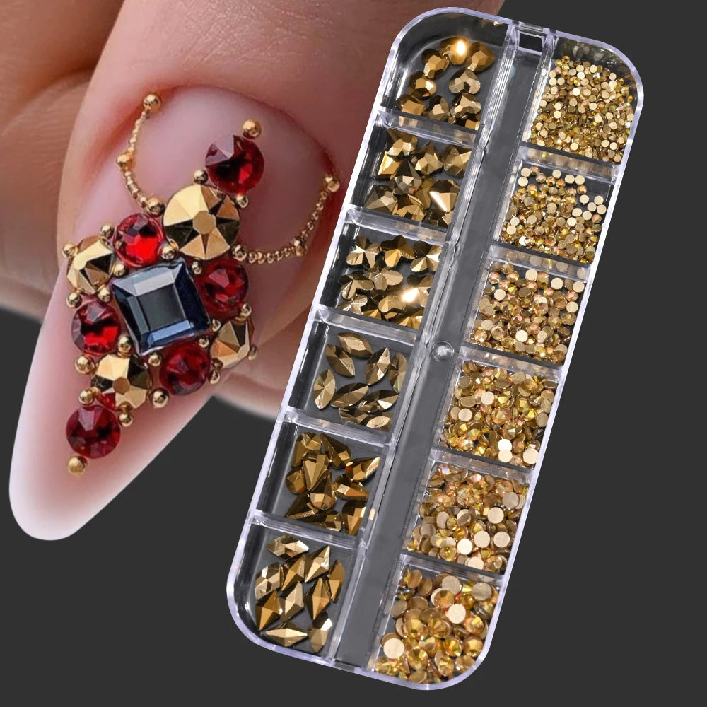 Nail Art Rhinestones Kit 2400pcs - Design Bright Holiday