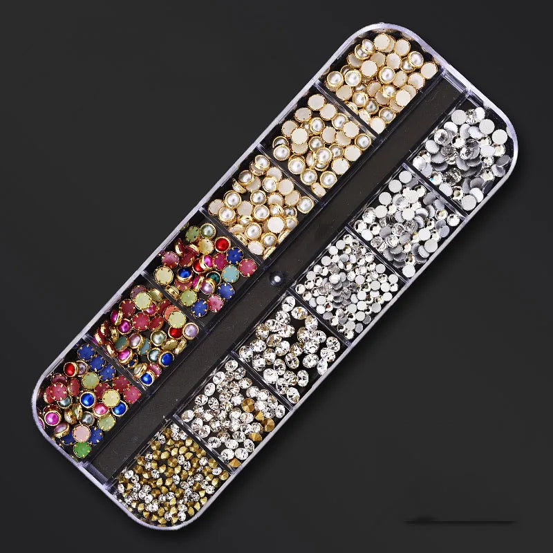 Nail Art Rhinestones Kit 2400pcs - Design Bright Holiday