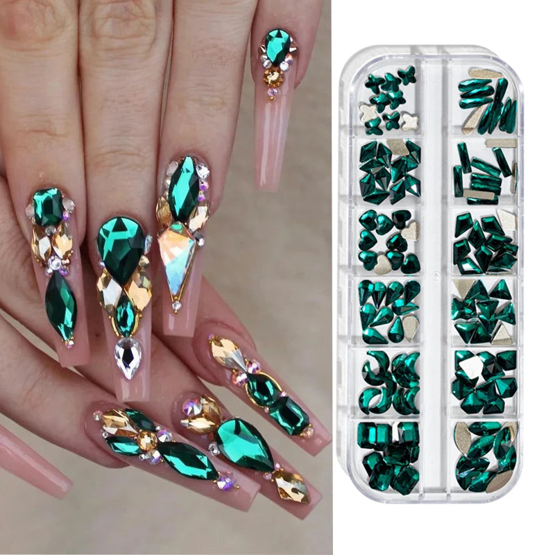 Nail Art Rhinestones Kit 2400pcs - Design Bright Holiday