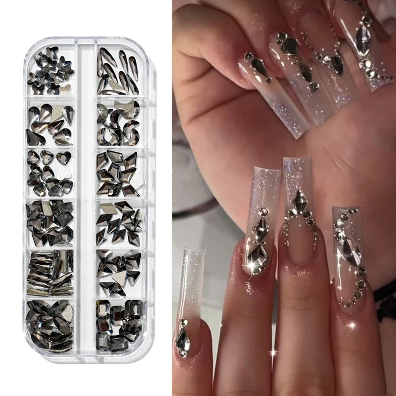 Nail Art Rhinestones Kit 2400pcs - Design Bright Holiday