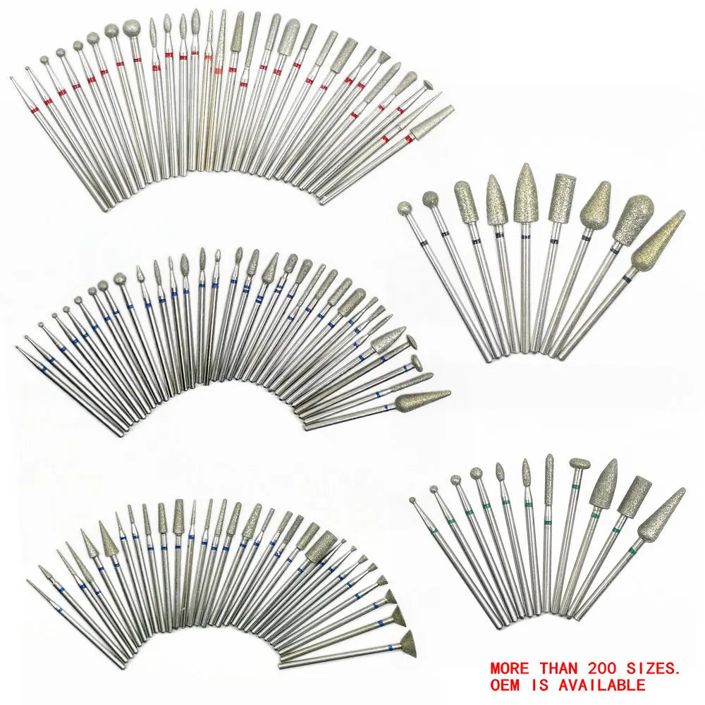 Diamond Nail Drill Bit Set - 10pcs Pedicure Manicure Tools