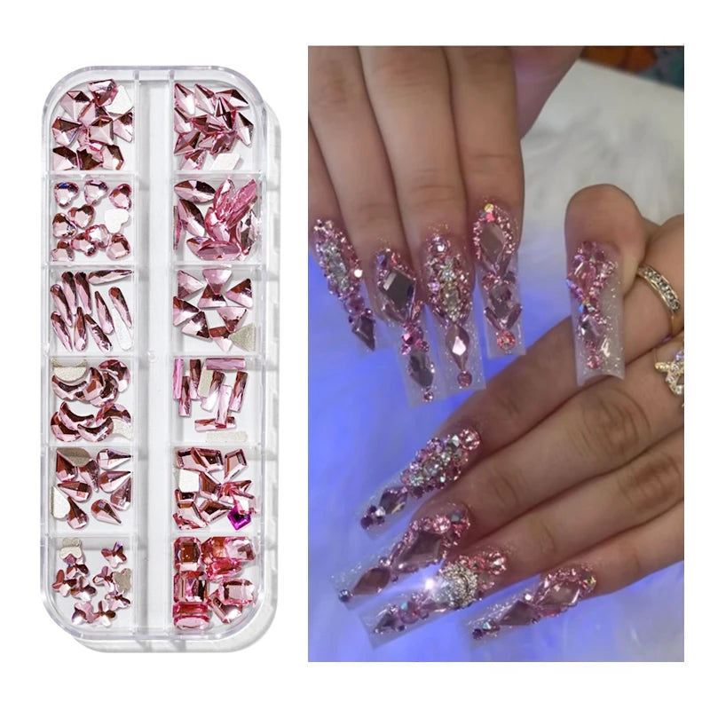 Nail Art Rhinestones Kit 2400pcs - Design Bright Holiday