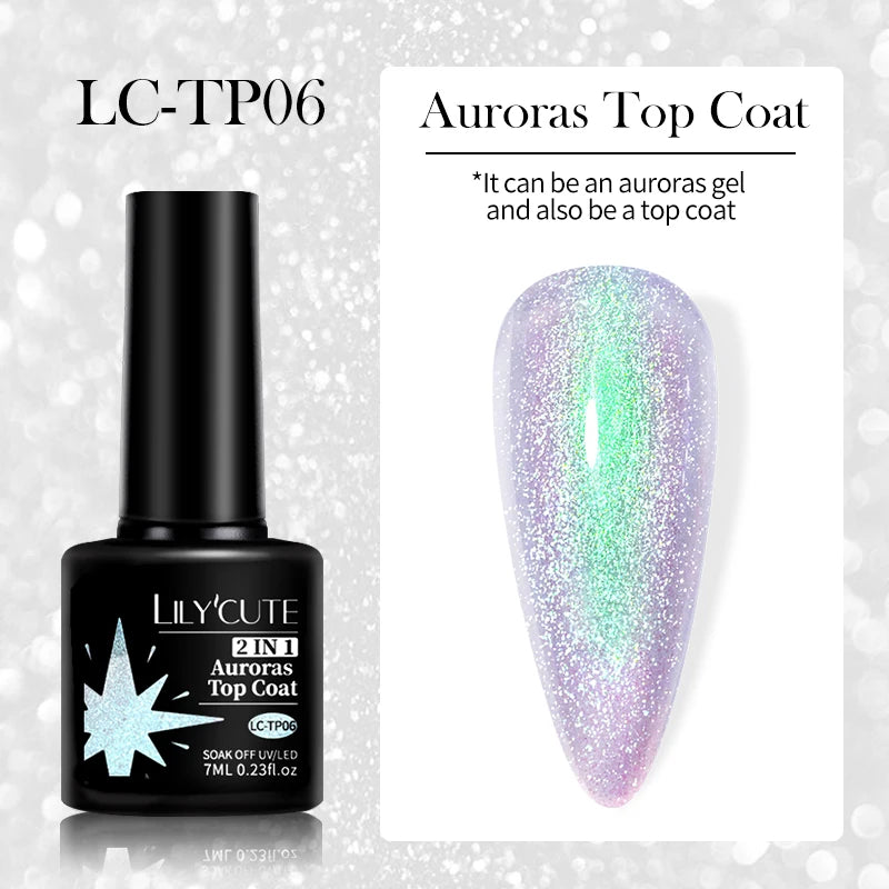 LILYCUTE Reflective Nail Gel Polish - 7ml Iridescent Glitter