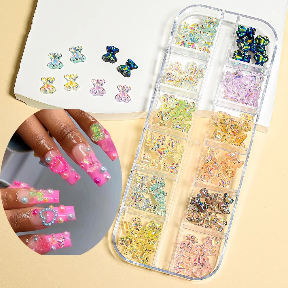 Nail Art Rhinestones Kit 2400pcs - Design Bright Holiday