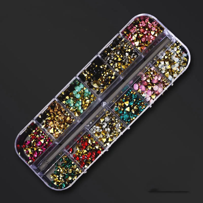 Nail Art Rhinestones Kit 2400pcs - Design Bright Holiday